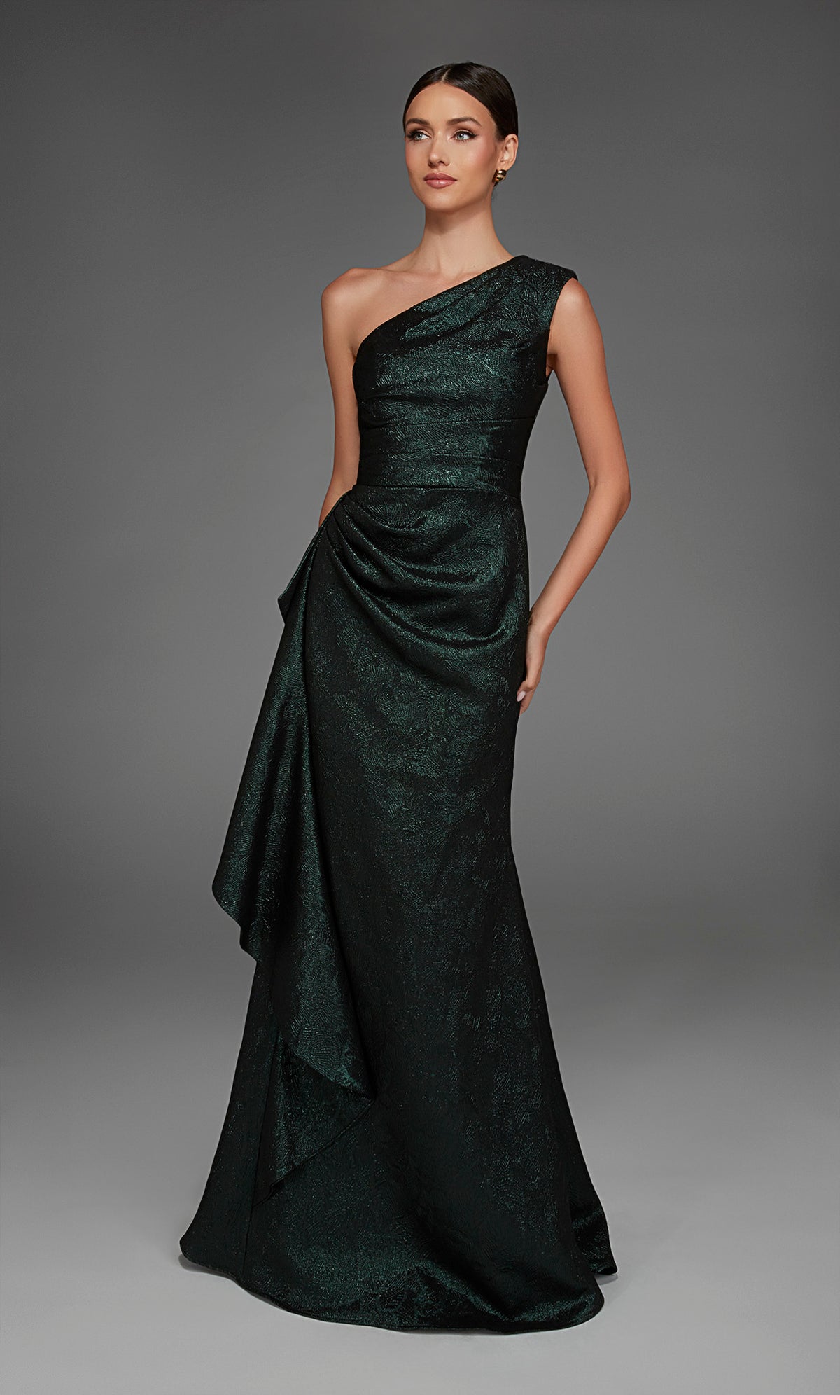 ALYCE Paris 27885 Special Occasion One Shoulder Neckline Ruched/draped A Line Dress