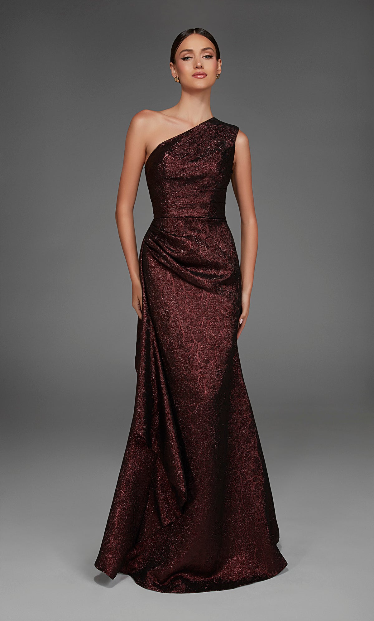 ALYCE Paris 27885 Special Occasion One Shoulder Neckline Ruched/draped A Line Dress