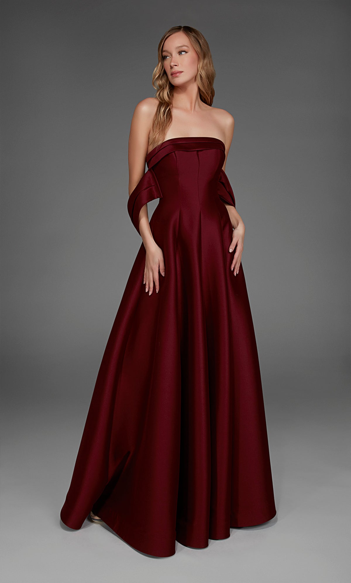 ALYCE Paris 27887 Special Occasion Strapless Neckline Slit A Line Dress