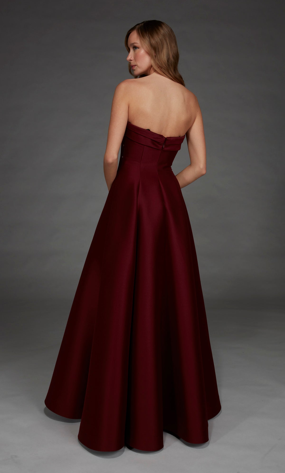 ALYCE Paris 27887 Special Occasion Strapless Neckline Slit A Line Dress
