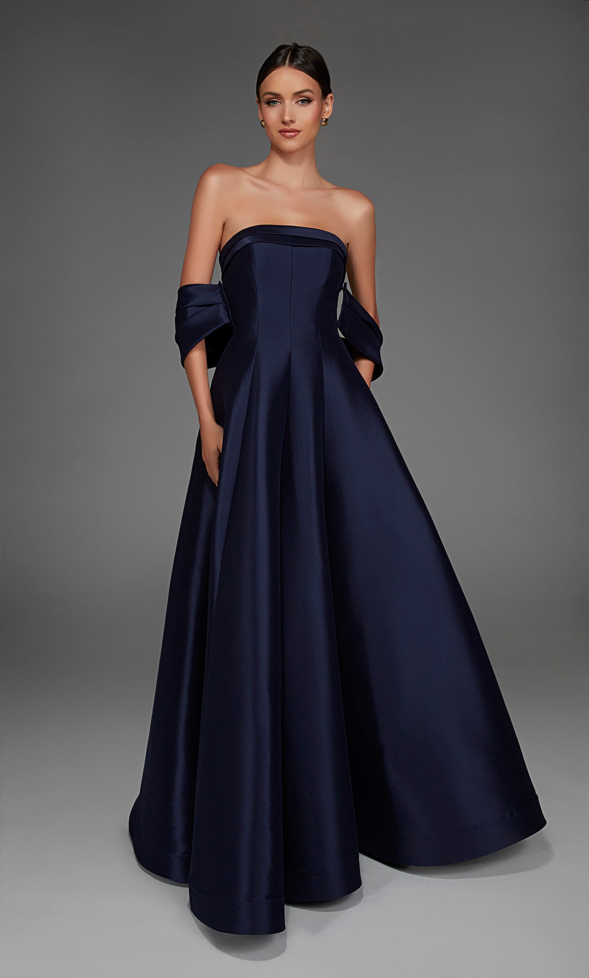 ALYCE Paris 27887 Special Occasion Strapless Neckline Slit A Line Dress