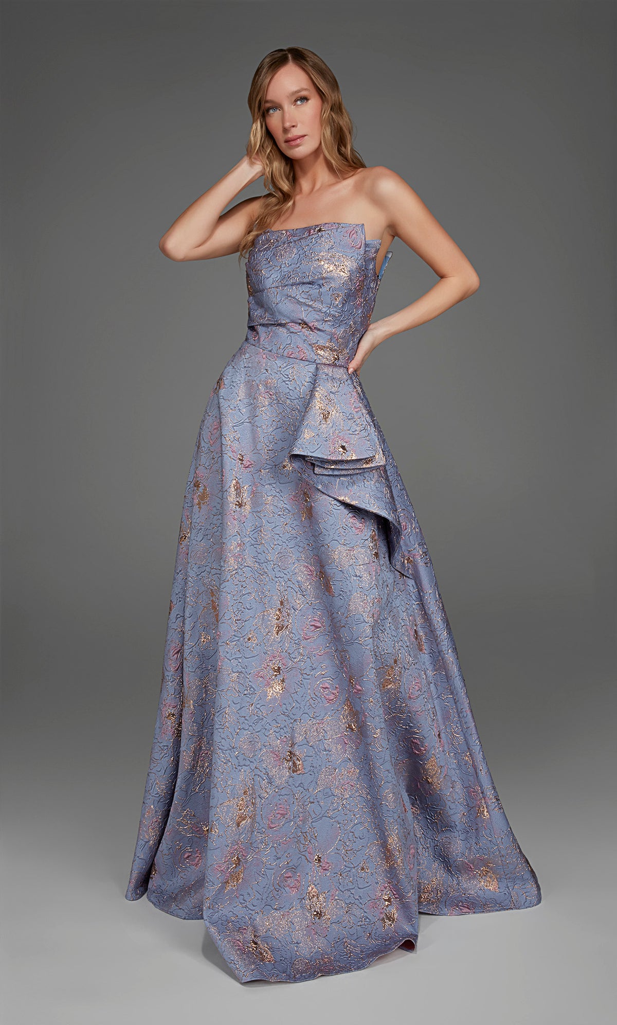 ALYCE Paris 27893 Special Occasion Off The Shoulder Neckline Waterfall Mermaid Dress