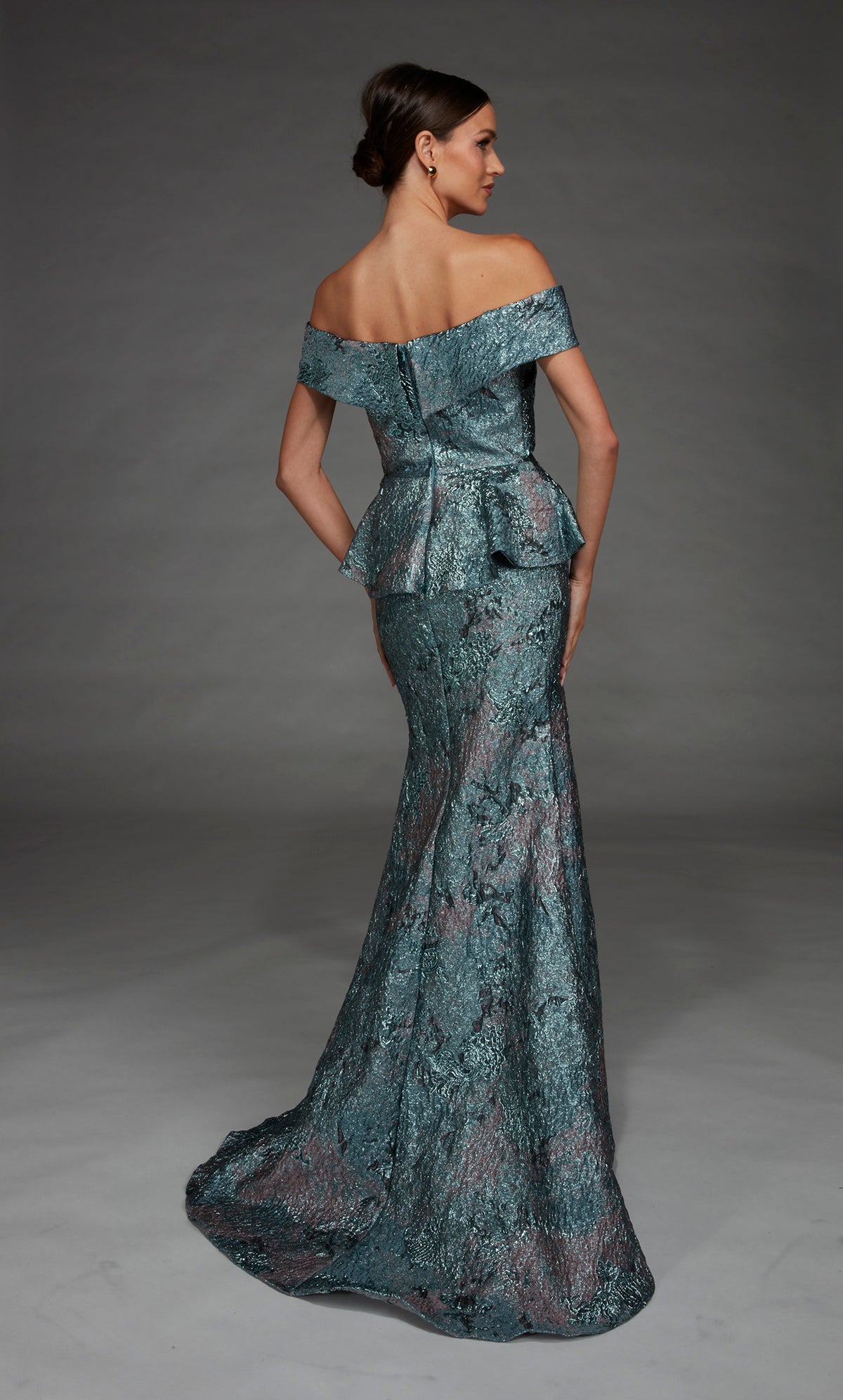 ALYCE Paris 27899 Special Occasion Off The Shoulder Neckline Waterfall Mermaid Dress