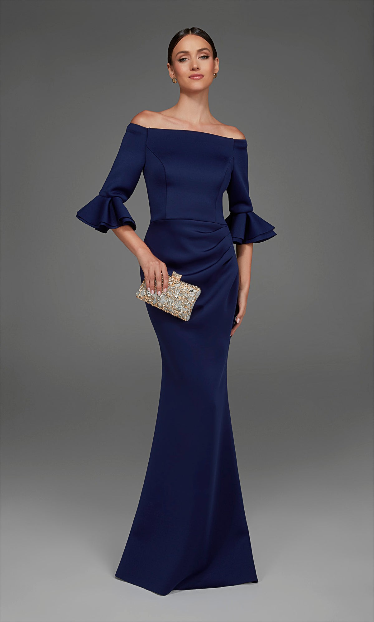 ALYCE Paris 27905 Special Occasion Off The Shoulder Neckline Simple Straight Dress