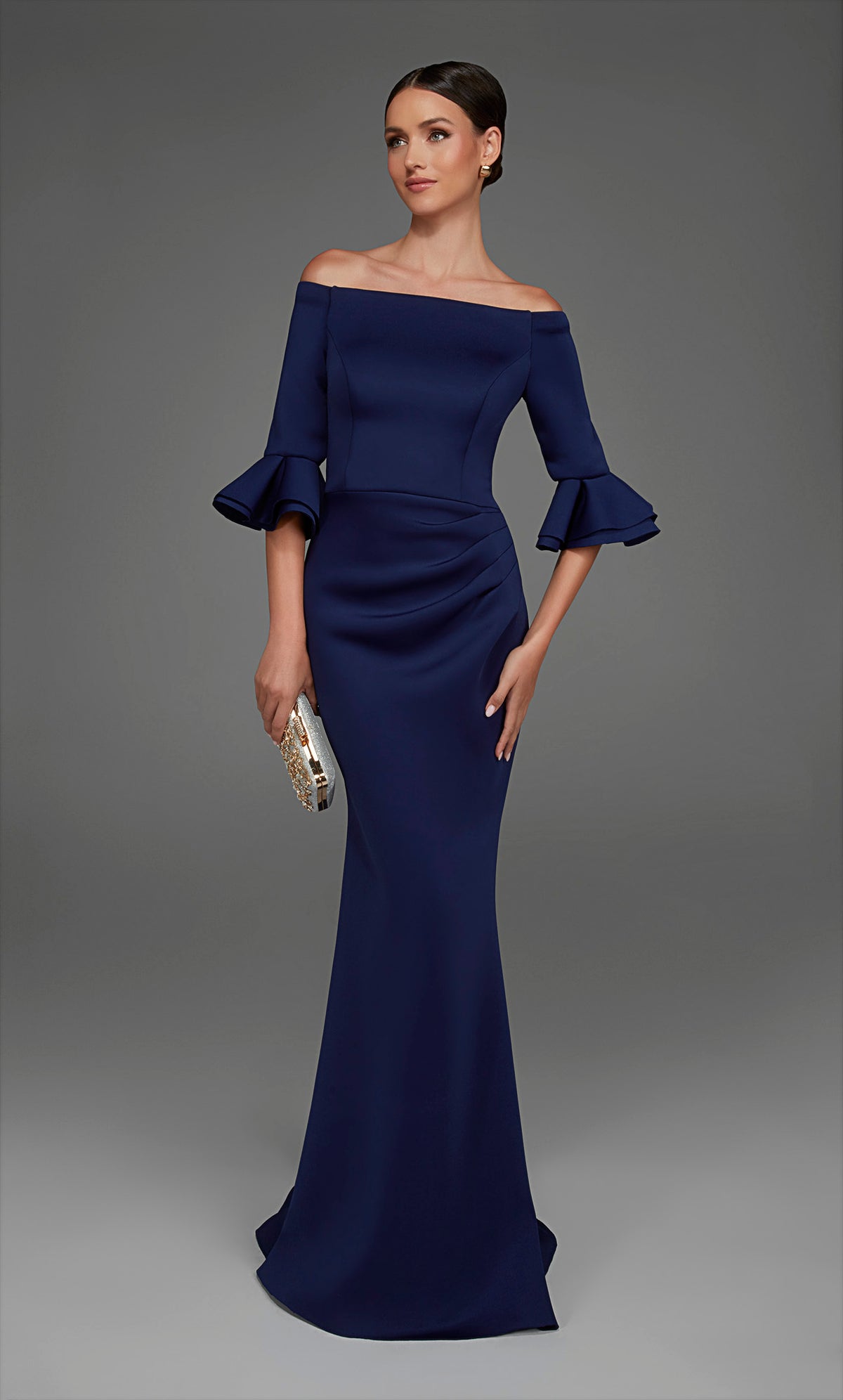ALYCE Paris 27905 Special Occasion Off The Shoulder Neckline Simple Straight Dress