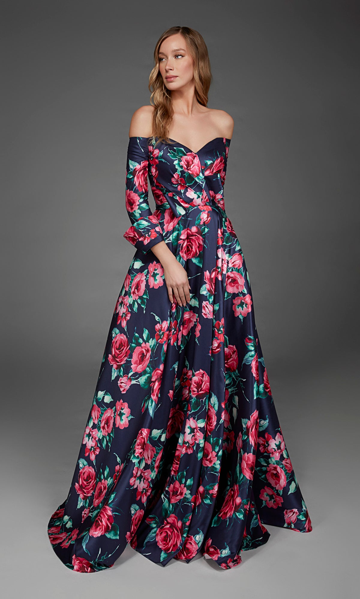 ALYCE Paris 27910 Special Occasion Off The Shoulder Neckline Elegant A Line Dress