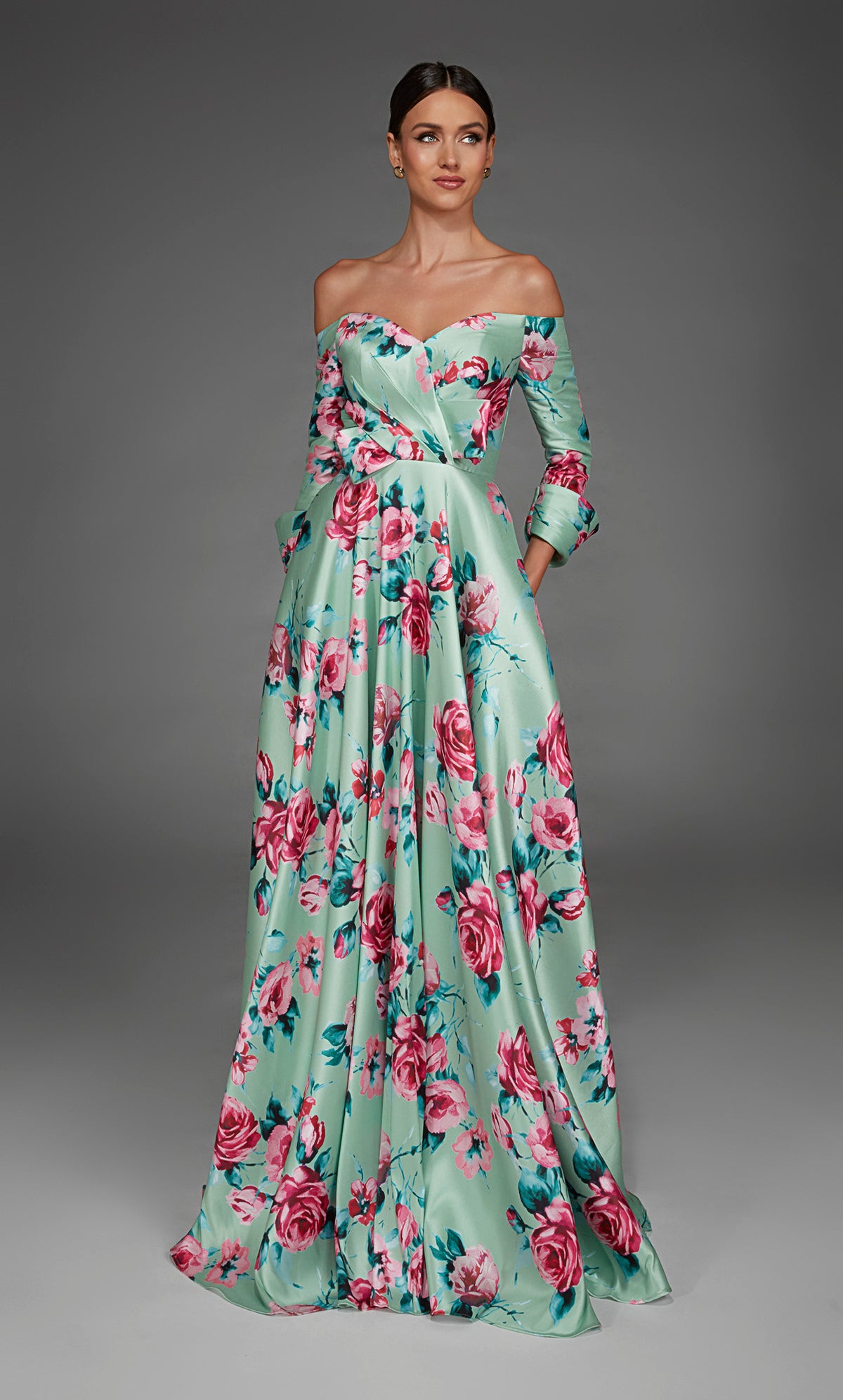 ALYCE Paris 27910 Special Occasion Off The Shoulder Neckline Elegant A Line Dress