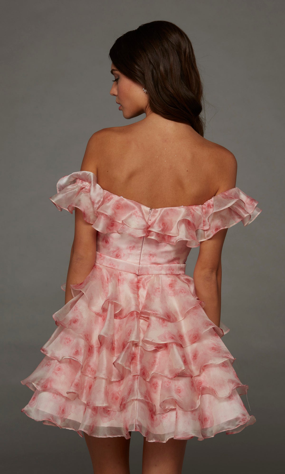 ALYCE Paris 30089 Homecoming Short Off The Shoulder Neckline Ruffles Straight Dress