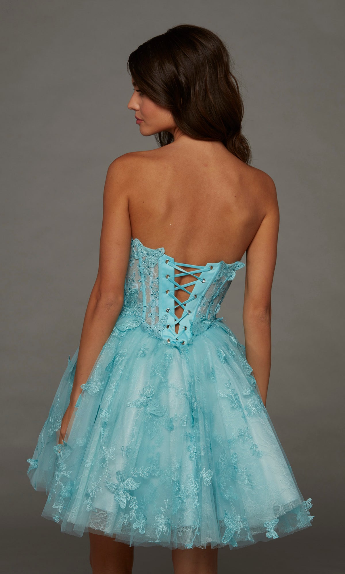 ALYCE Paris 30097 Homecoming Short Cat-eye Neckline Illusion A Line Dress