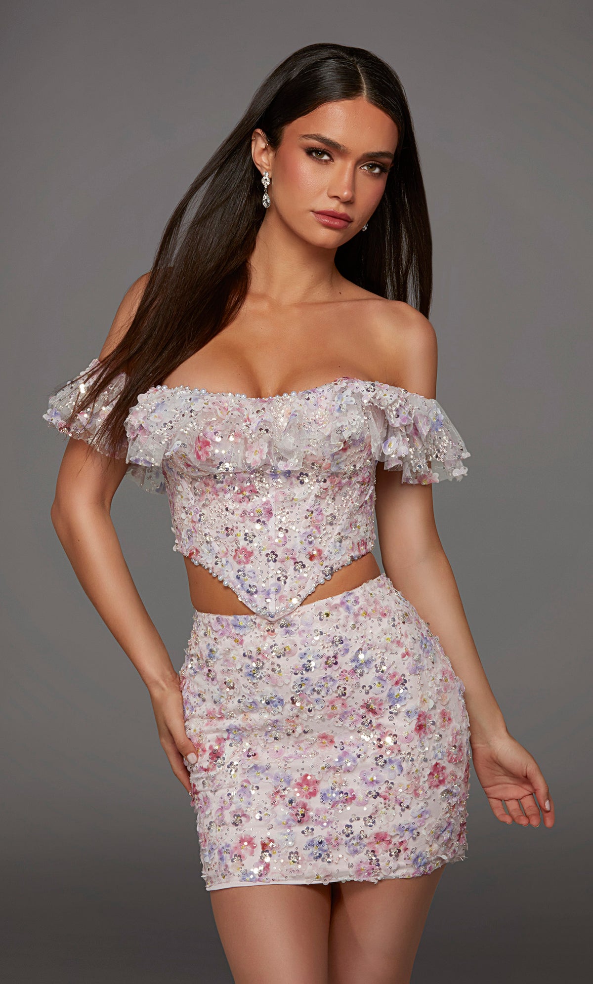 ALYCE Paris 40167 Homecoming Short Off The Shoulder Neckline Two-piece