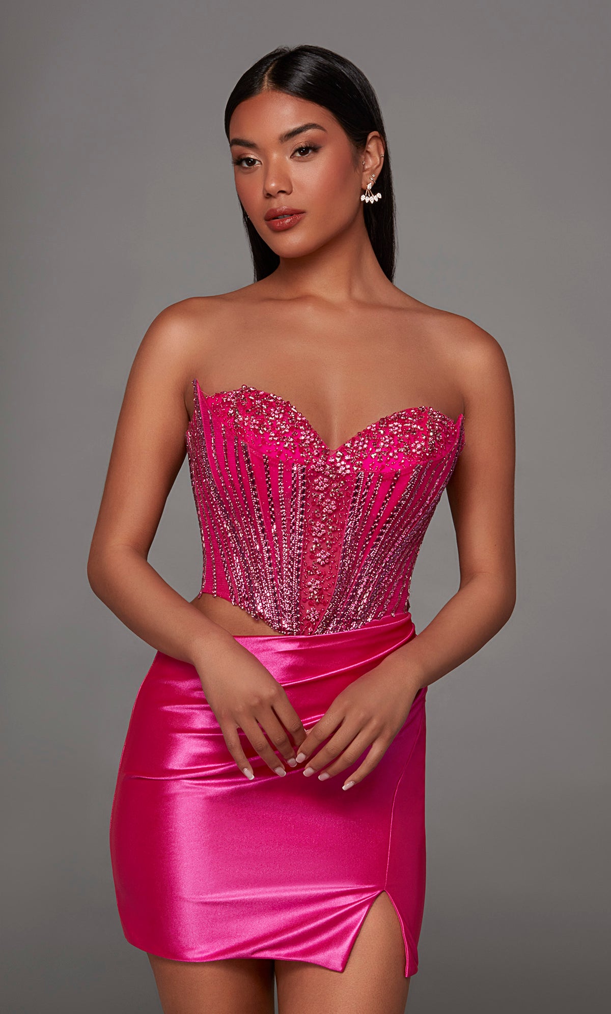 ALYCE Paris 40194 Homecoming Short Cat-eye Neckline Embellished  Dress