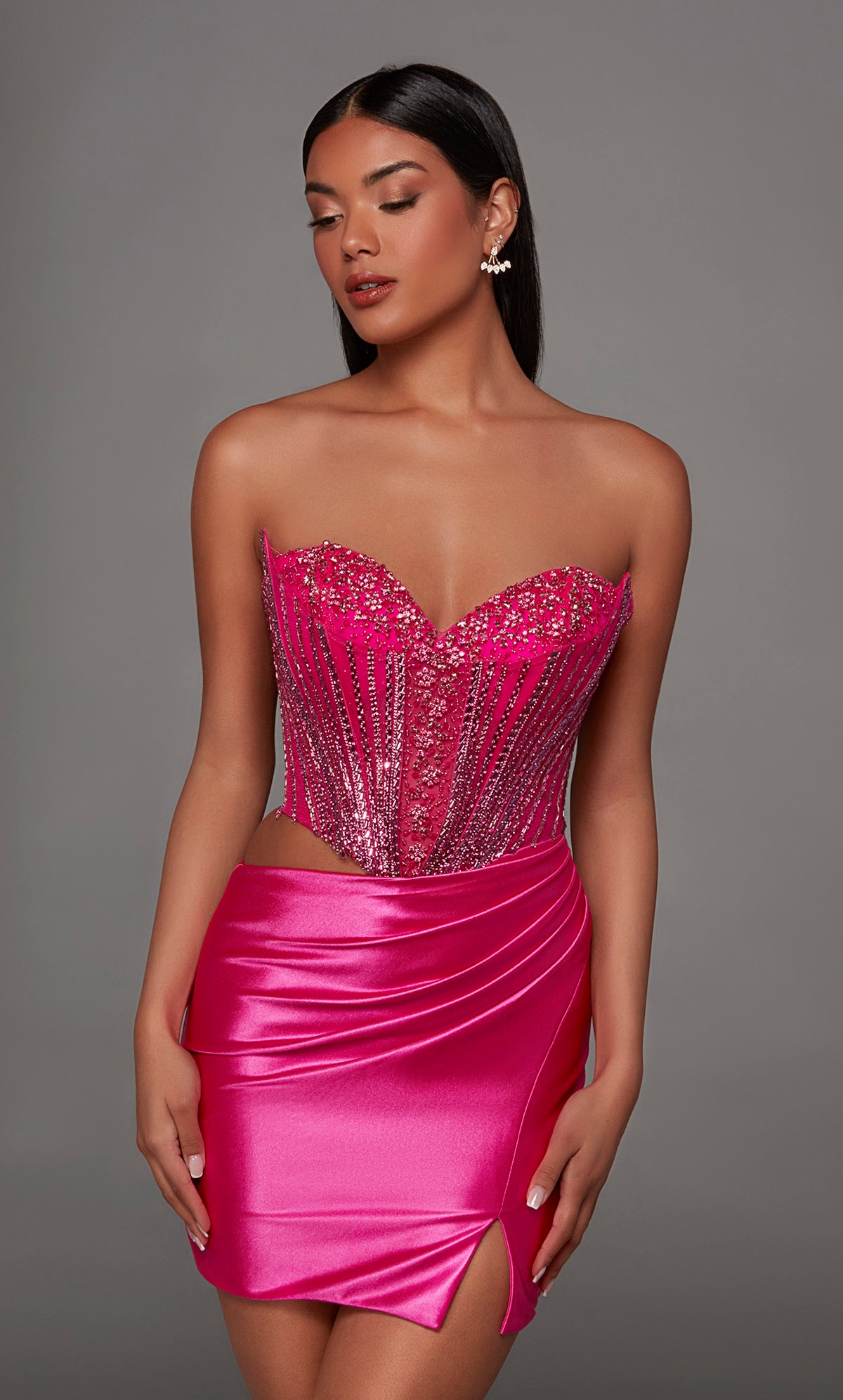 ALYCE Paris 40194 Homecoming Short Cat-eye Neckline Embellished  Dress