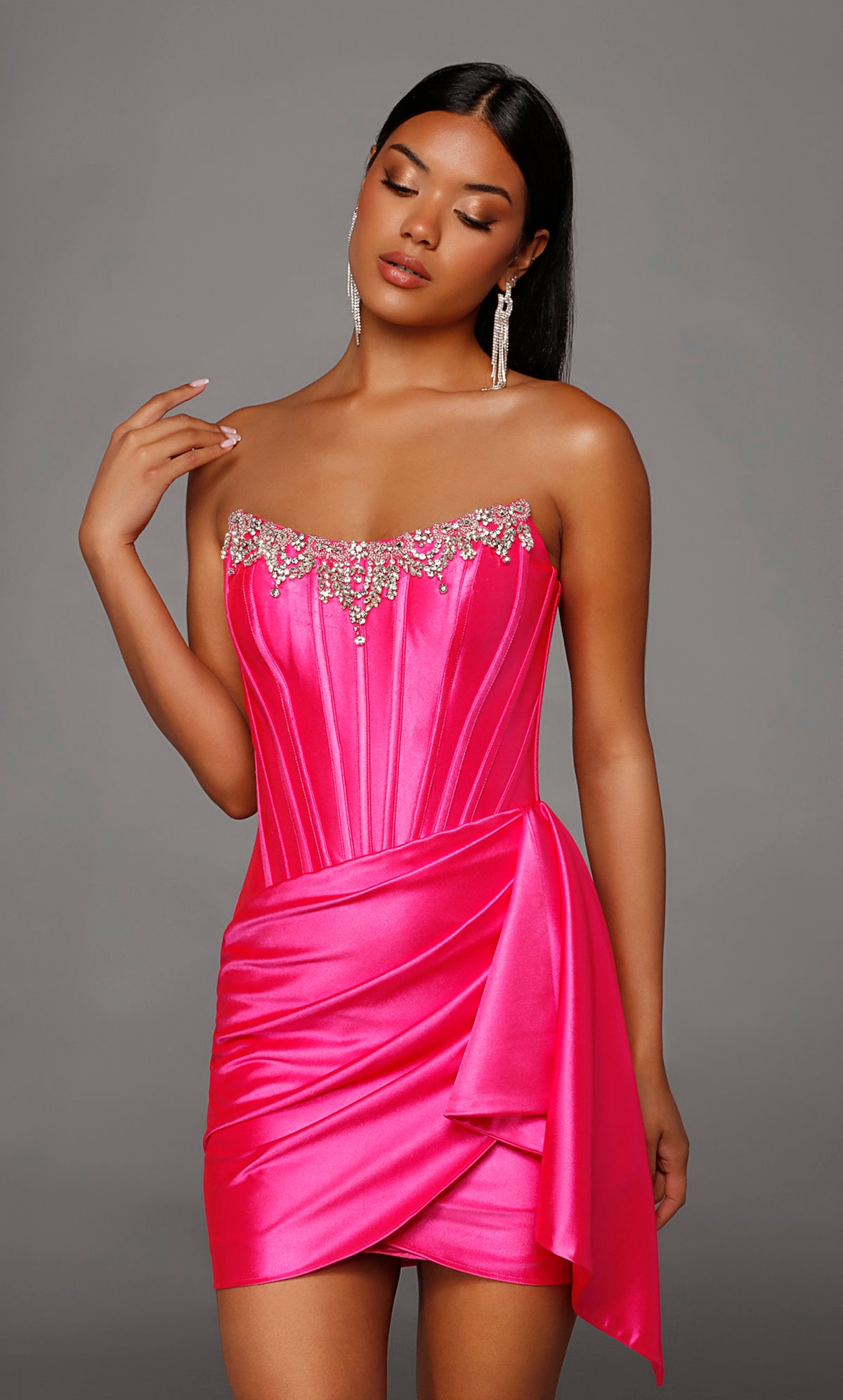ALYCE Paris 40207 Homecoming Short Scooped Neckline Ruched/draped Straight Dress