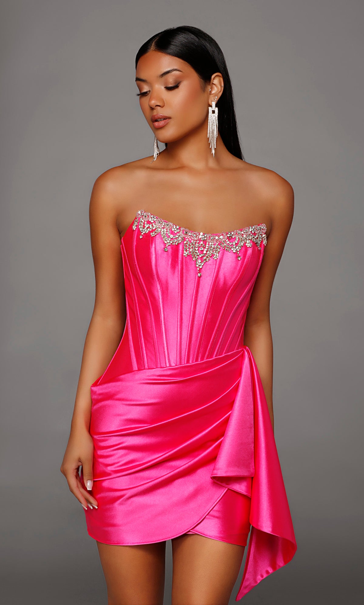ALYCE Paris 40207 Homecoming Short Scooped Neckline Ruched/draped Straight Dress