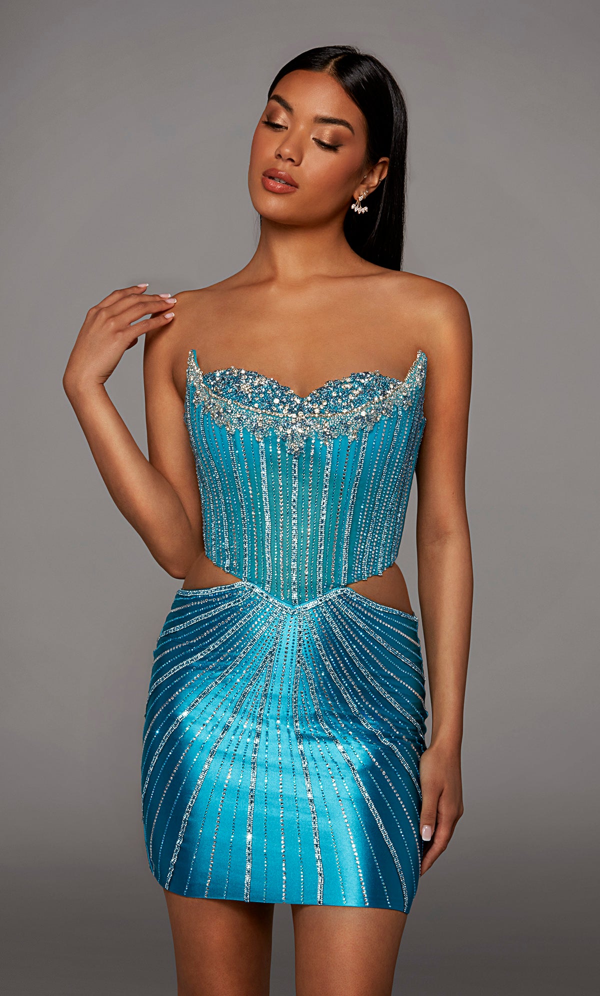 ALYCE Paris 40211 Homecoming Short Strapless Neckline Shimmery/sparkly Straight Dress