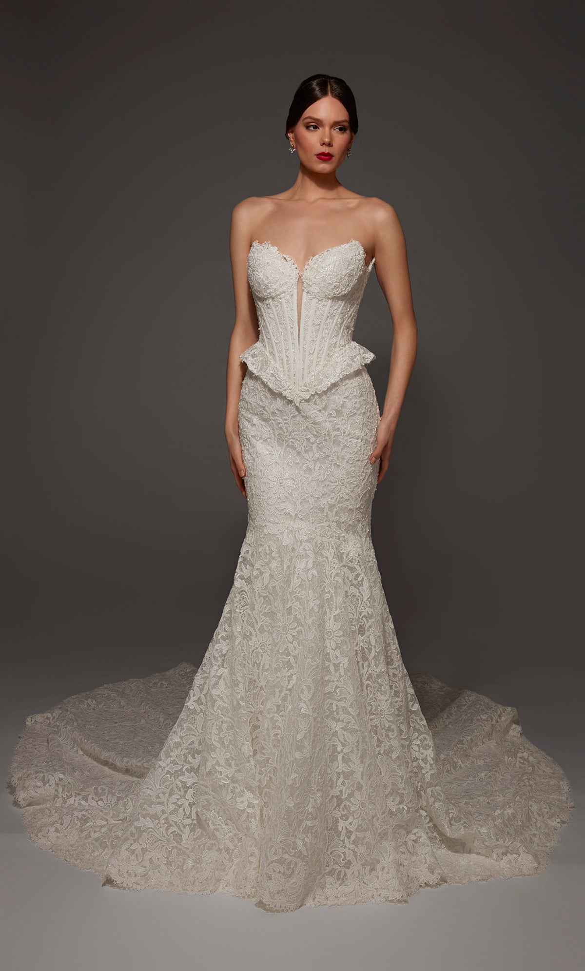 ALYCE Paris 50008 Bridal Cat-eye Neckline Embellished Mermaid Dress