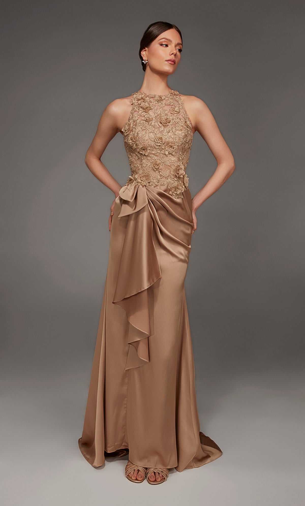 ALYCE Paris 55006 Special Occasion High Neckline Embellished A Line Dress