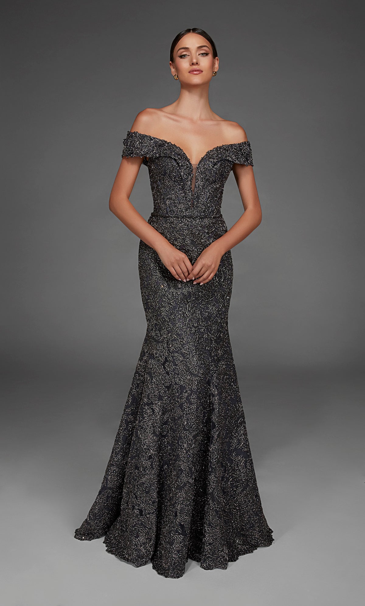 ALYCE Paris 55007 Special Occasion Off The Shoulder Neckline Corset Mermaid Dress