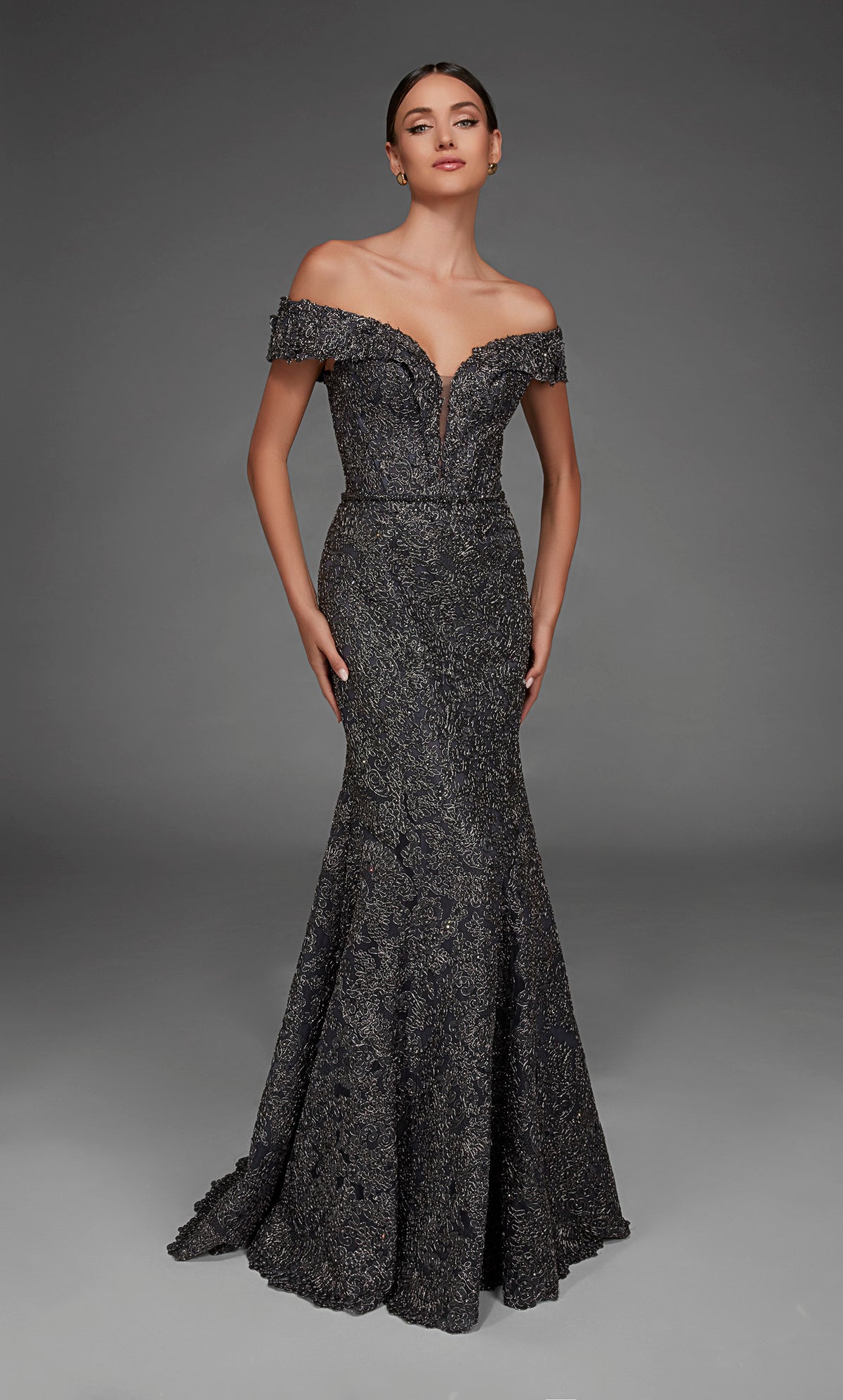 ALYCE Paris 55007 Special Occasion Off The Shoulder Neckline Corset Mermaid Dress
