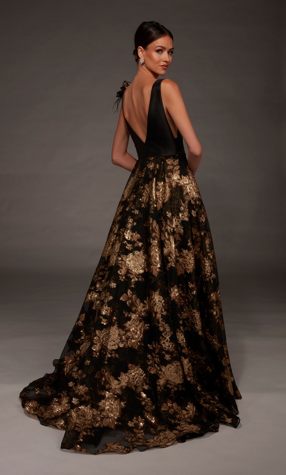 ALYCE Paris 55008 Special Occasion Plunging Neckline Elegant A Line Dress