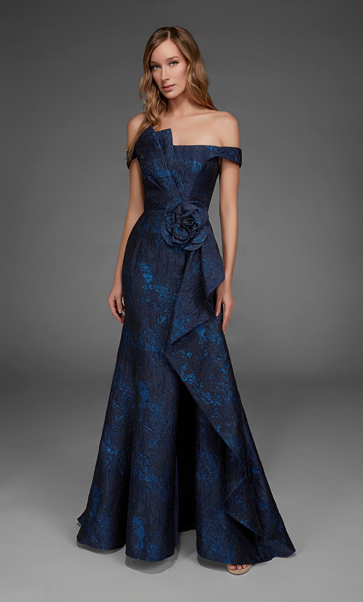 ALYCE Paris 55017 Special Occasion Off The Shoulder Neckline Ruched/draped A Line Dress