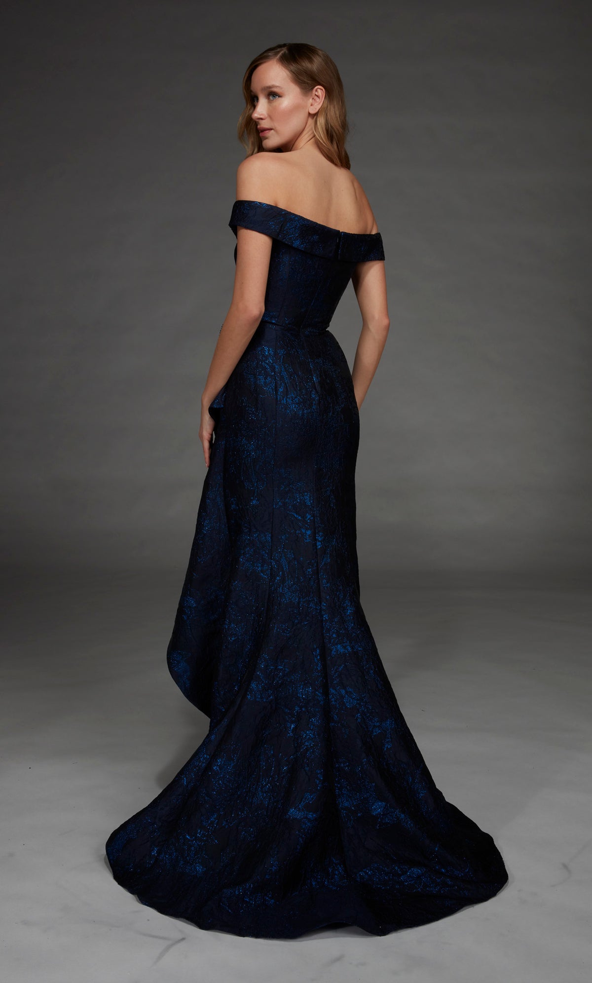 ALYCE Paris 55017 Special Occasion Off The Shoulder Neckline Ruched/draped A Line Dress