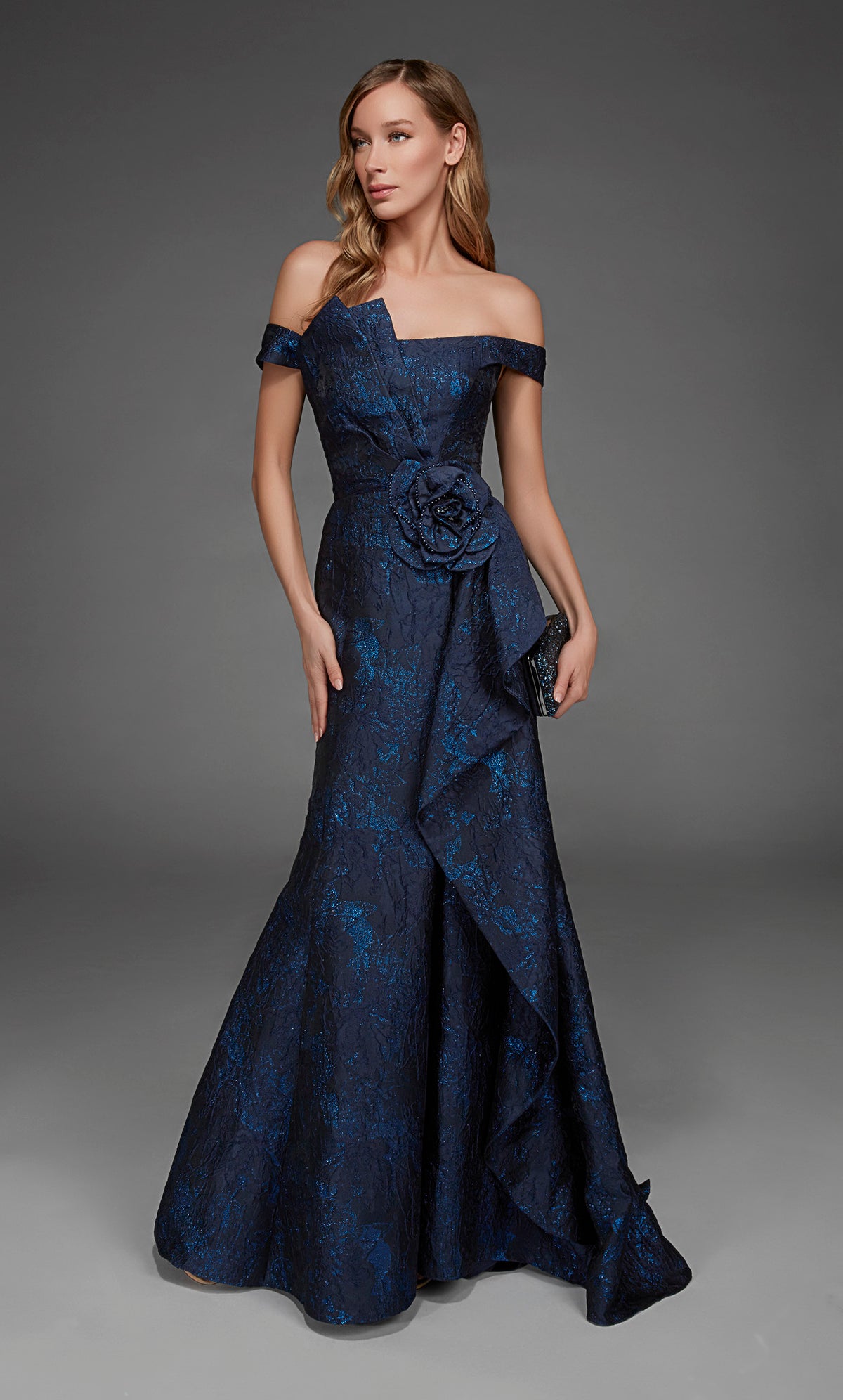 ALYCE Paris 55017 Special Occasion Off The Shoulder Neckline Ruched/draped A Line Dress