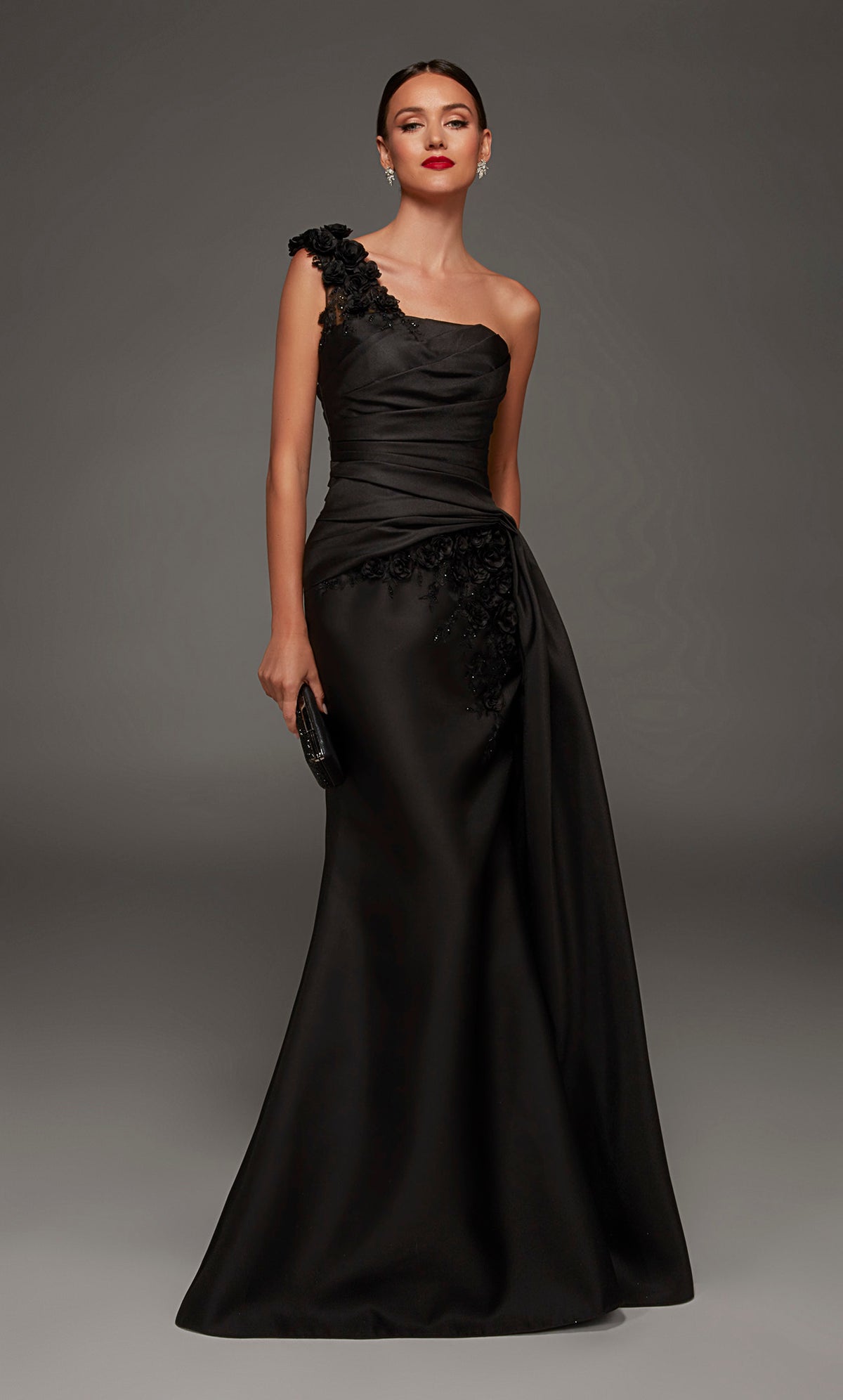 ALYCE Paris 55030 Special Occasion One Shoulder Neckline Ruched/draped A Line Dress