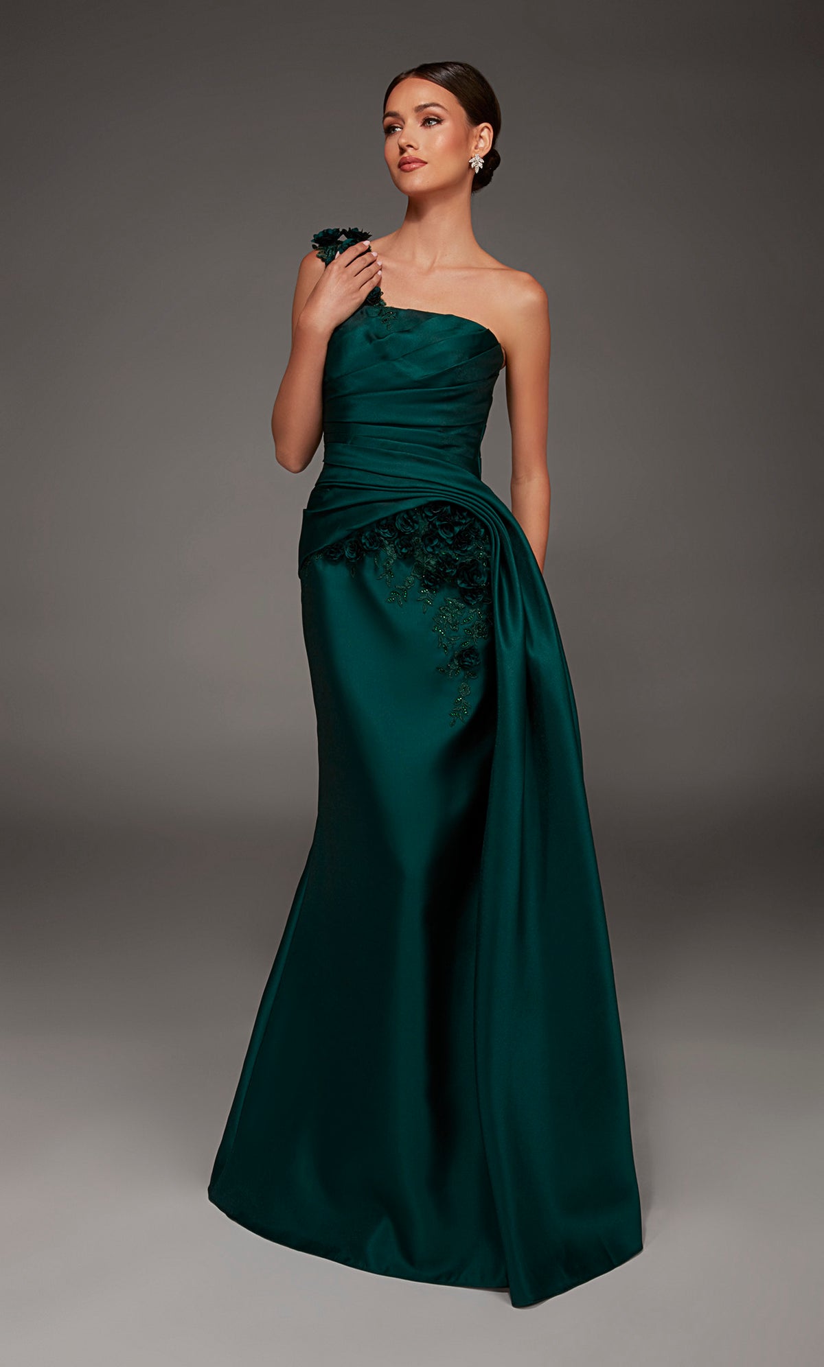 ALYCE Paris 55030 Special Occasion One Shoulder Neckline Ruched/draped A Line Dress