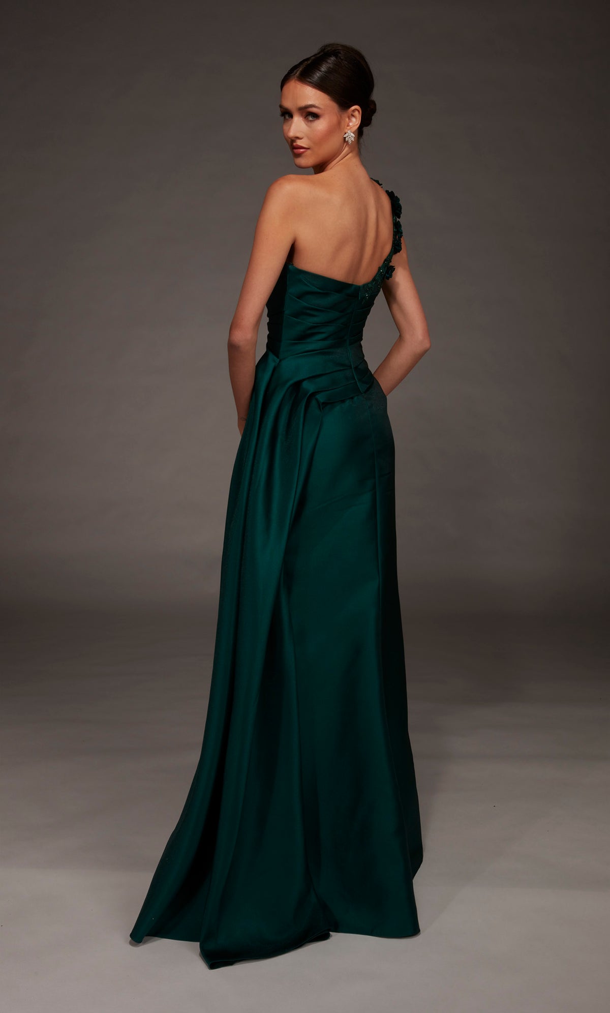 ALYCE Paris 55030 Special Occasion One Shoulder Neckline Ruched/draped A Line Dress