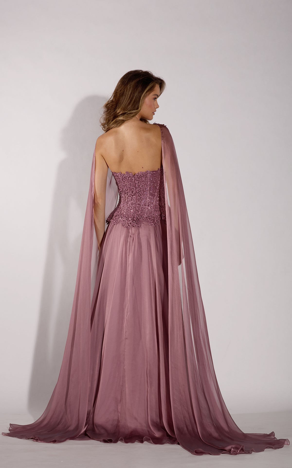 ALYCE Paris 55059 Straight Across Neckline Embellished Flowy Dress