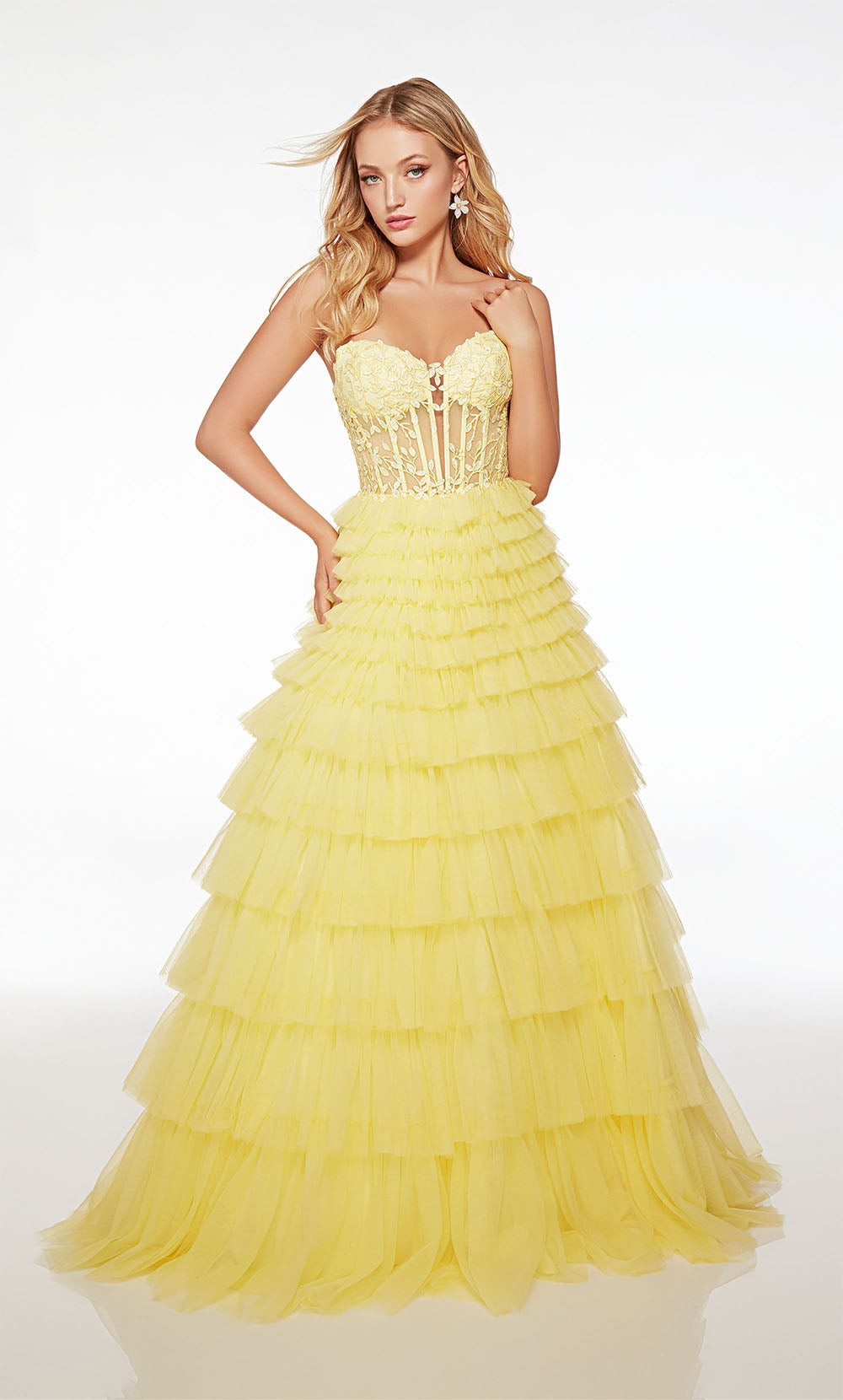 Alyce Paris 61553 Alyce Long Sweetheart Ruffles Vestido