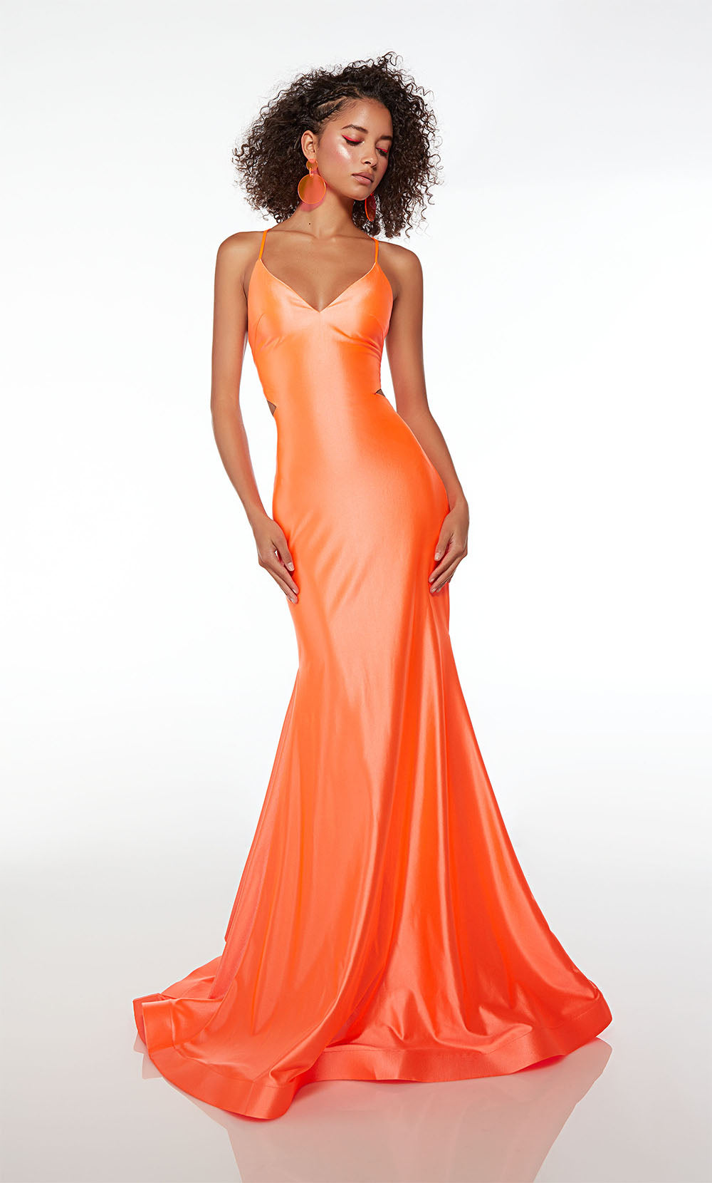 ALYCE Paris 61674 Alyce Long Plunging Neckline Ruching Detail, Train  Dress