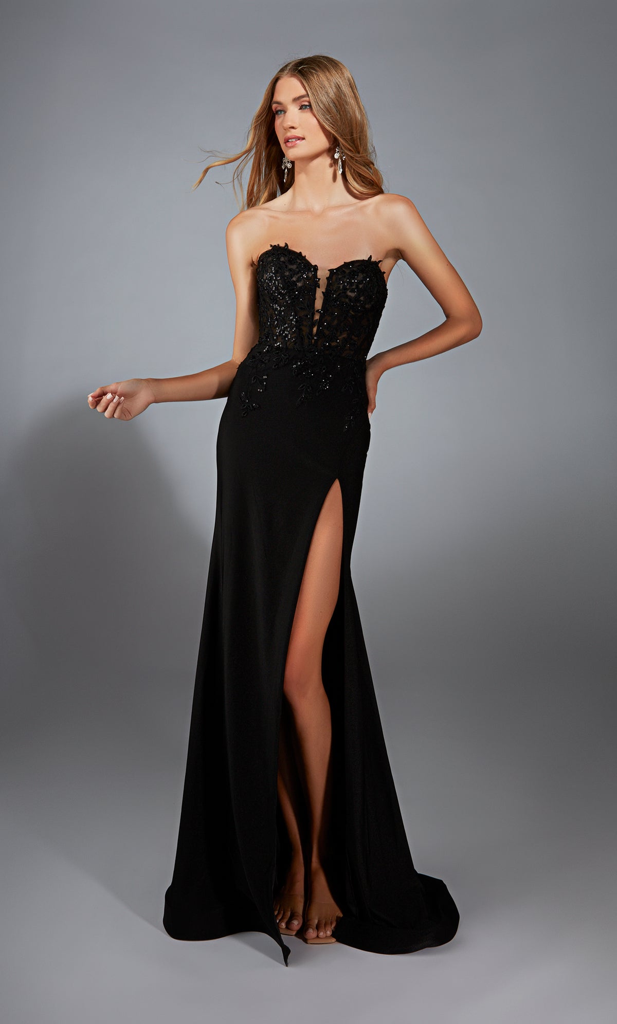 ALYCE Paris 61953 Alyce Long Strapless Slit  Dress