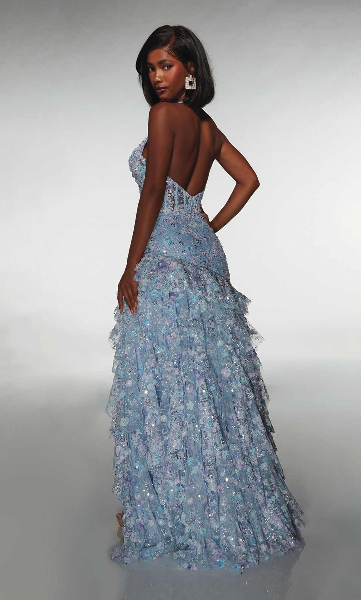 ALYCE Paris 61999 Alyce Long Halter Neckline Corset A Line Dress