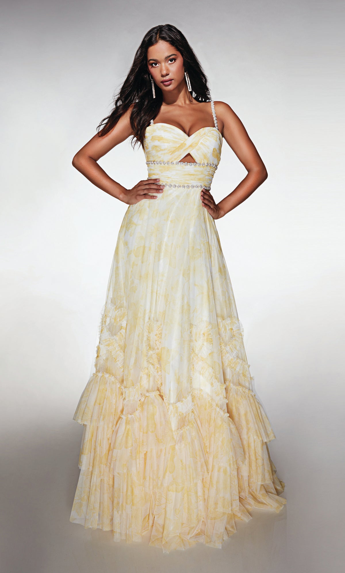 ALYCE Paris 62063 Alyce Long Sweetheart Neckline Ruffles A Line Dress