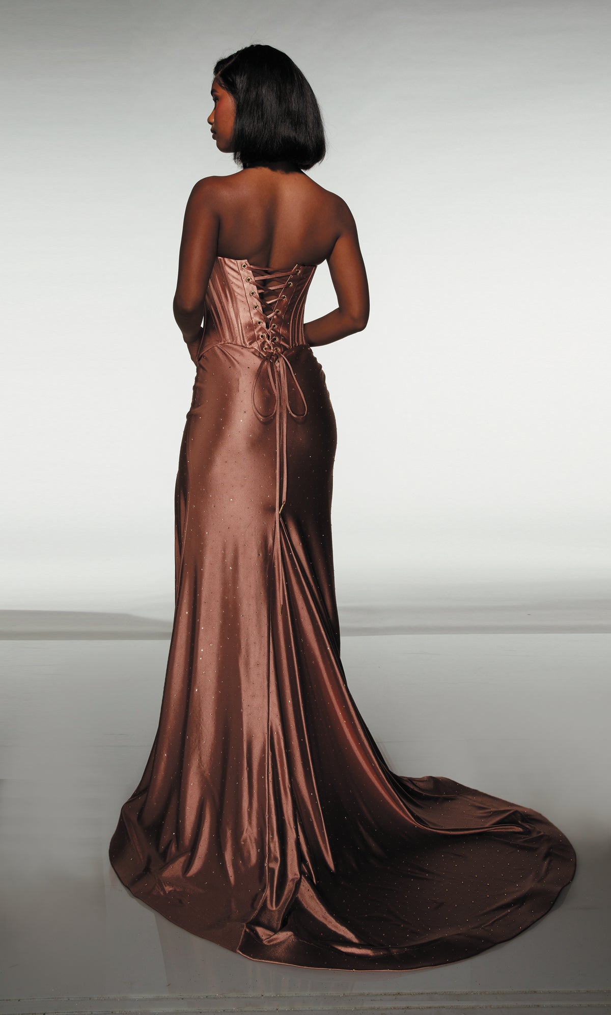 ALYCE Paris 62094 Alyce Long Scoop Neckline Corset Straight Dress
