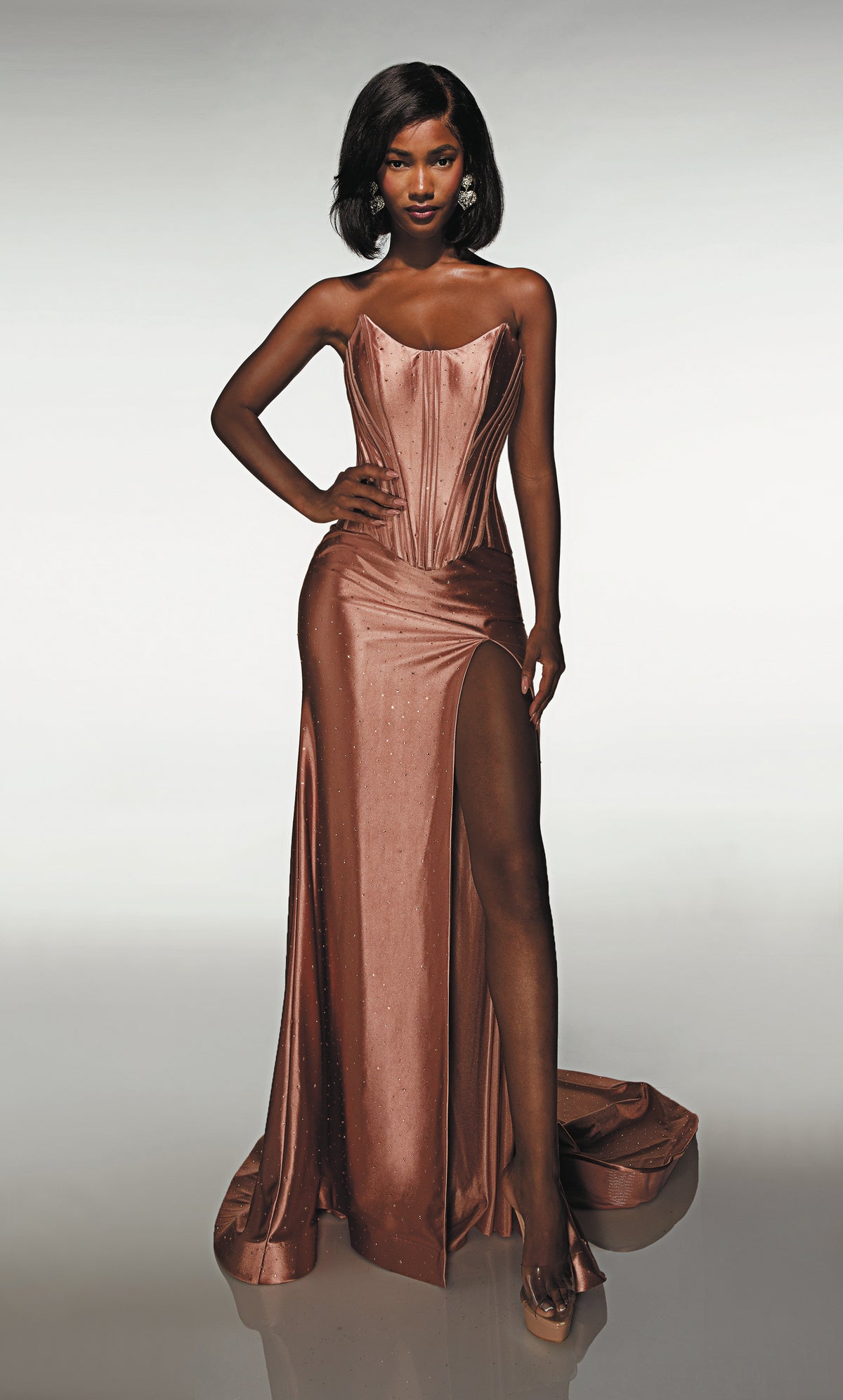ALYCE Paris 62094 Alyce Long Scoop Neckline Corset Straight Dress