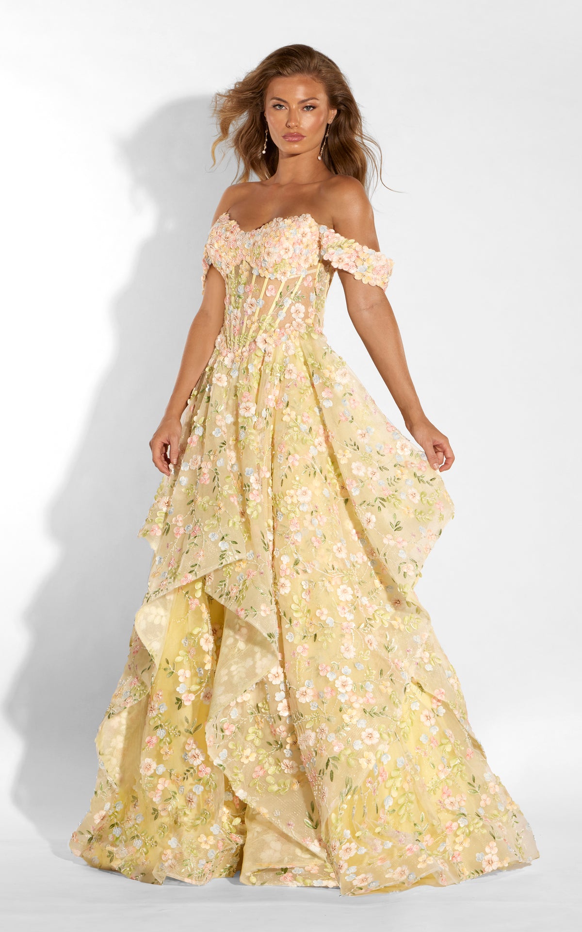 ALYCE Paris 62253 Alyce Long Cat-eye Neckline Corset Ballgown Dress