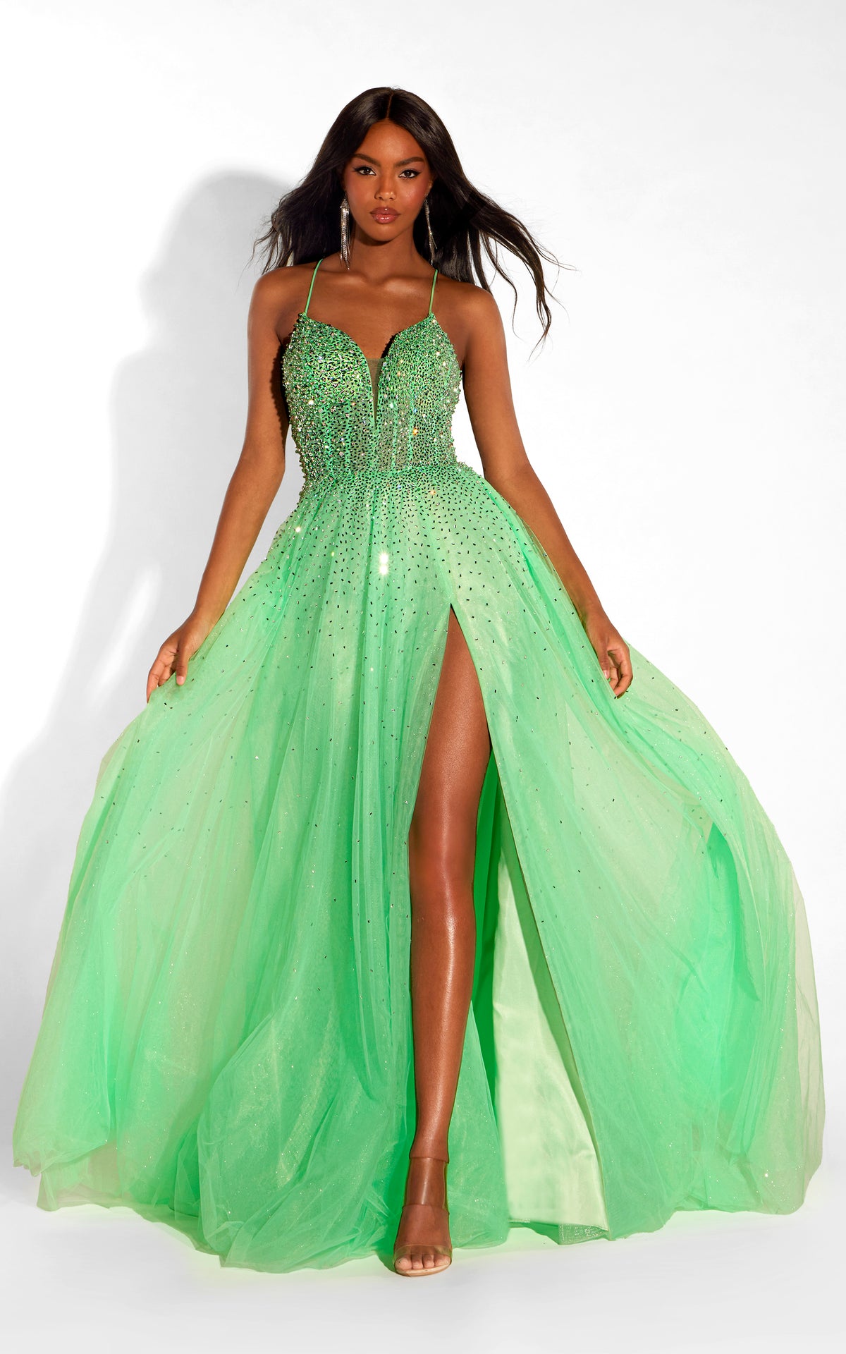 ALYCE Paris 62330 Alyce Long Plunging Neckline Shimmery/sparkly Ballgown Dress