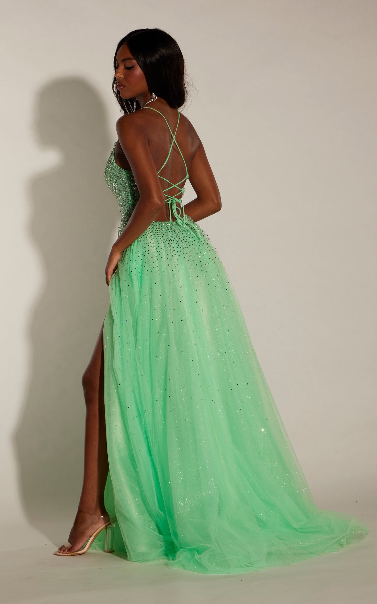ALYCE Paris 62330 Alyce Long Plunging Neckline Shimmery/sparkly Ballgown Dress
