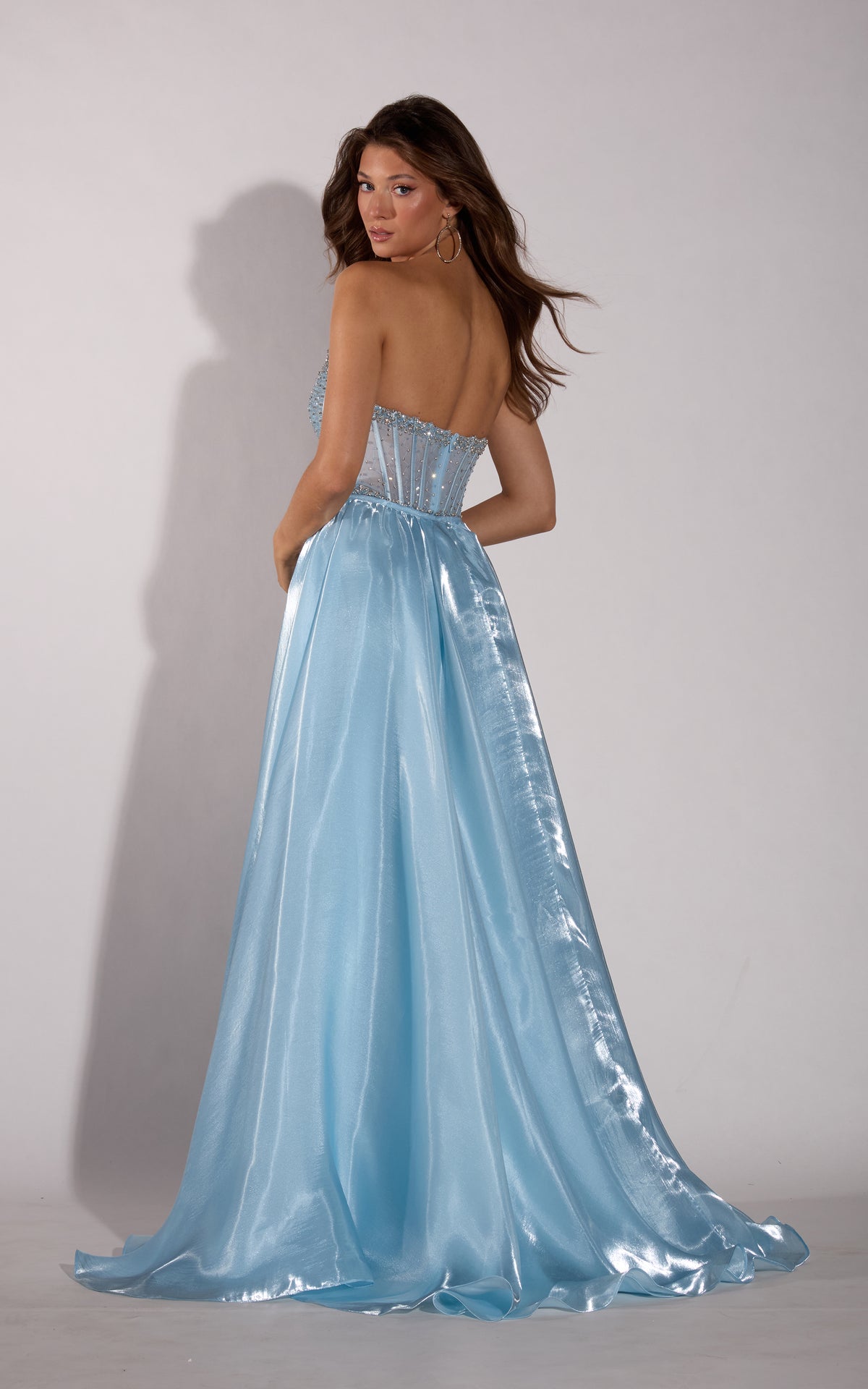ALYCE Paris 62346 Alyce Long Plunging Neckline Fringe Straight Dress