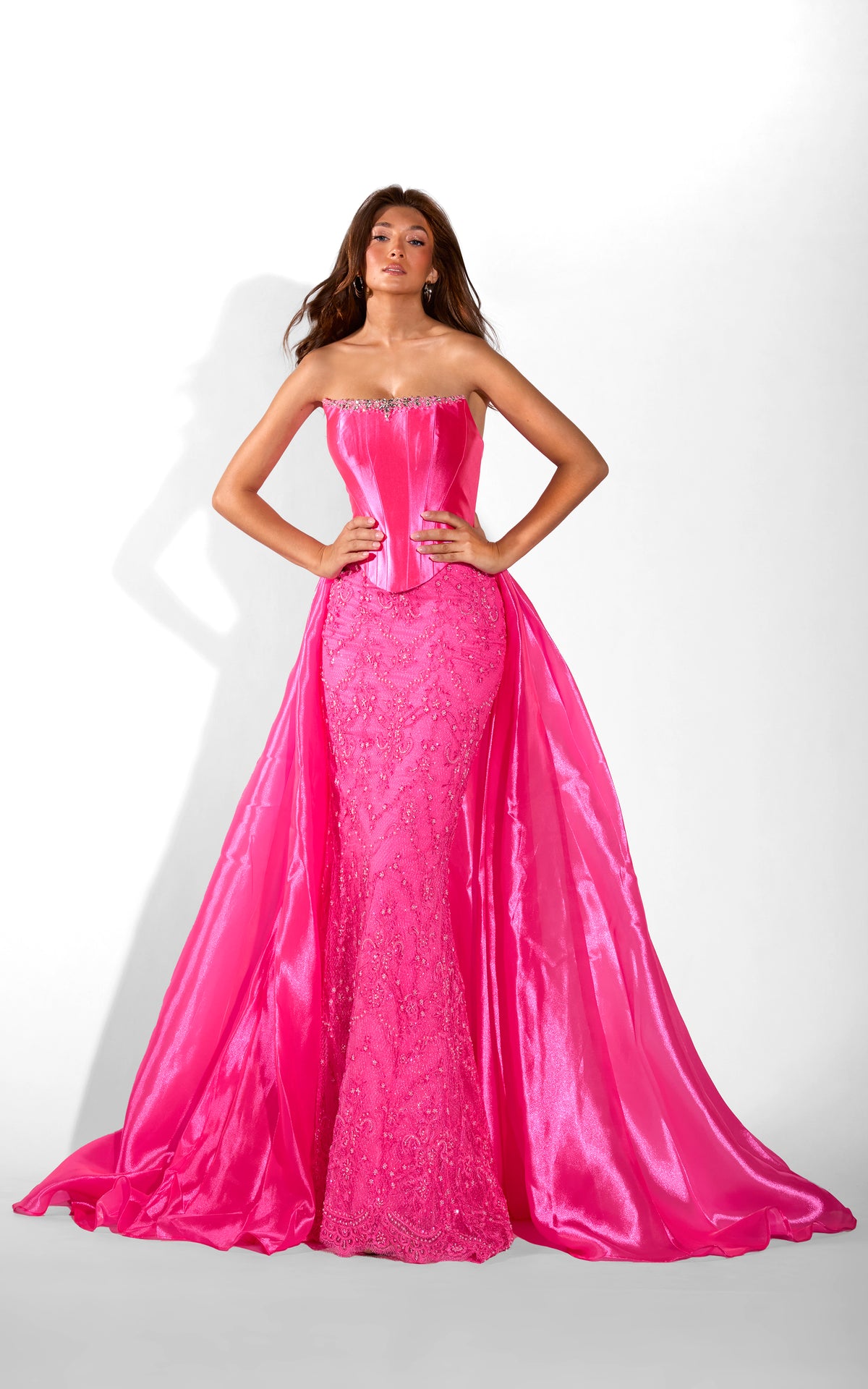 ALYCE Paris 62418 Alyce Long Scooped Neckline Embellished A Line Dress