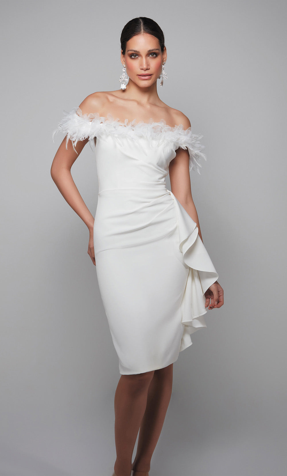 Alyce Paris 70000 Bridal Off the Omber Ruched/Draped Dress Dress