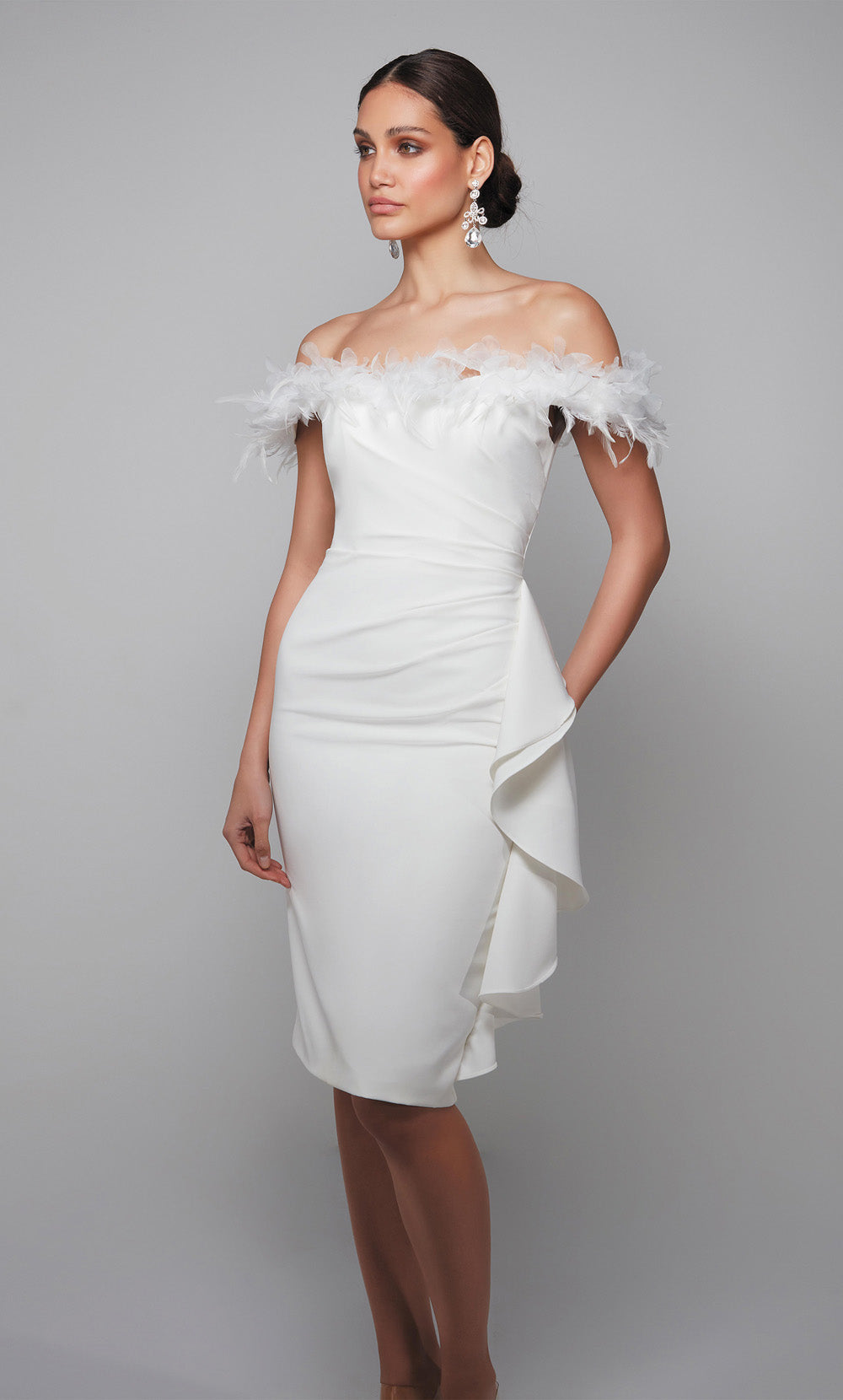 Alyce Paris 70000 Bridal Off the Omber Ruched/Draped Dress Dress