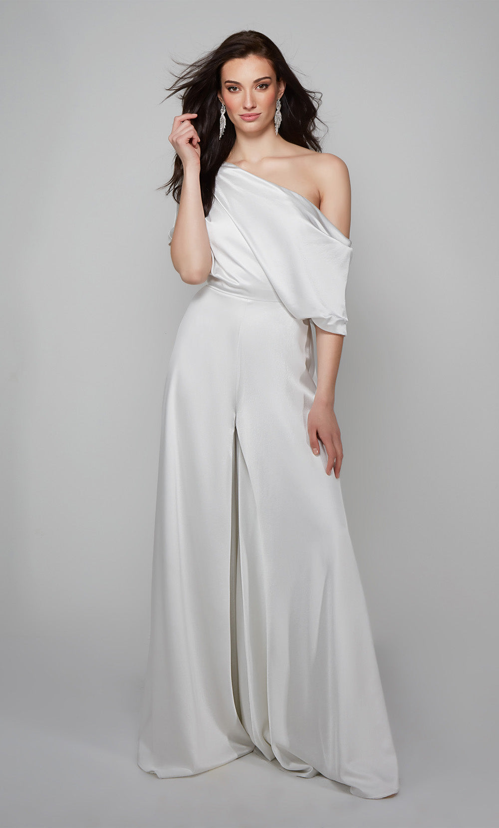 Alyce Paris 70019 Bridal One Omber Ruched/Draped Jumpsuit Dress