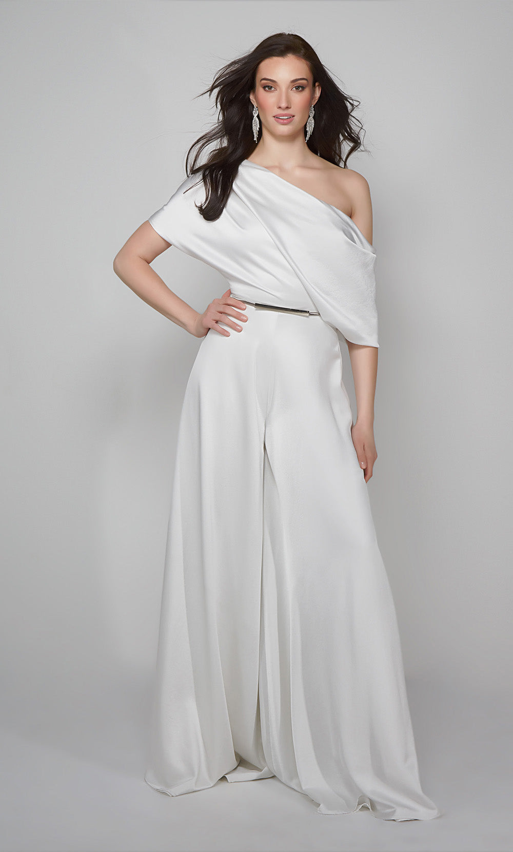 Alyce Paris 70019 Bridal One Omber Ruched/Draped Jumpsuit Dress