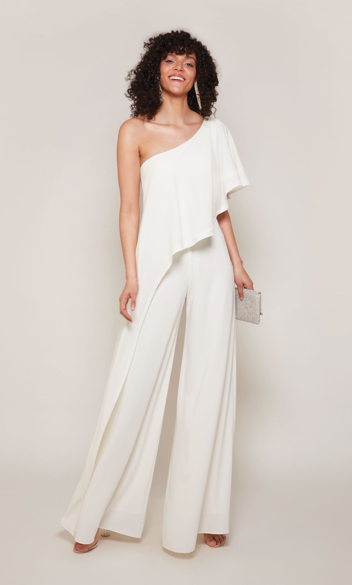 Alyce Paris 70049 Bridal One Omber Ruched/Draped Jumpsuit Dress