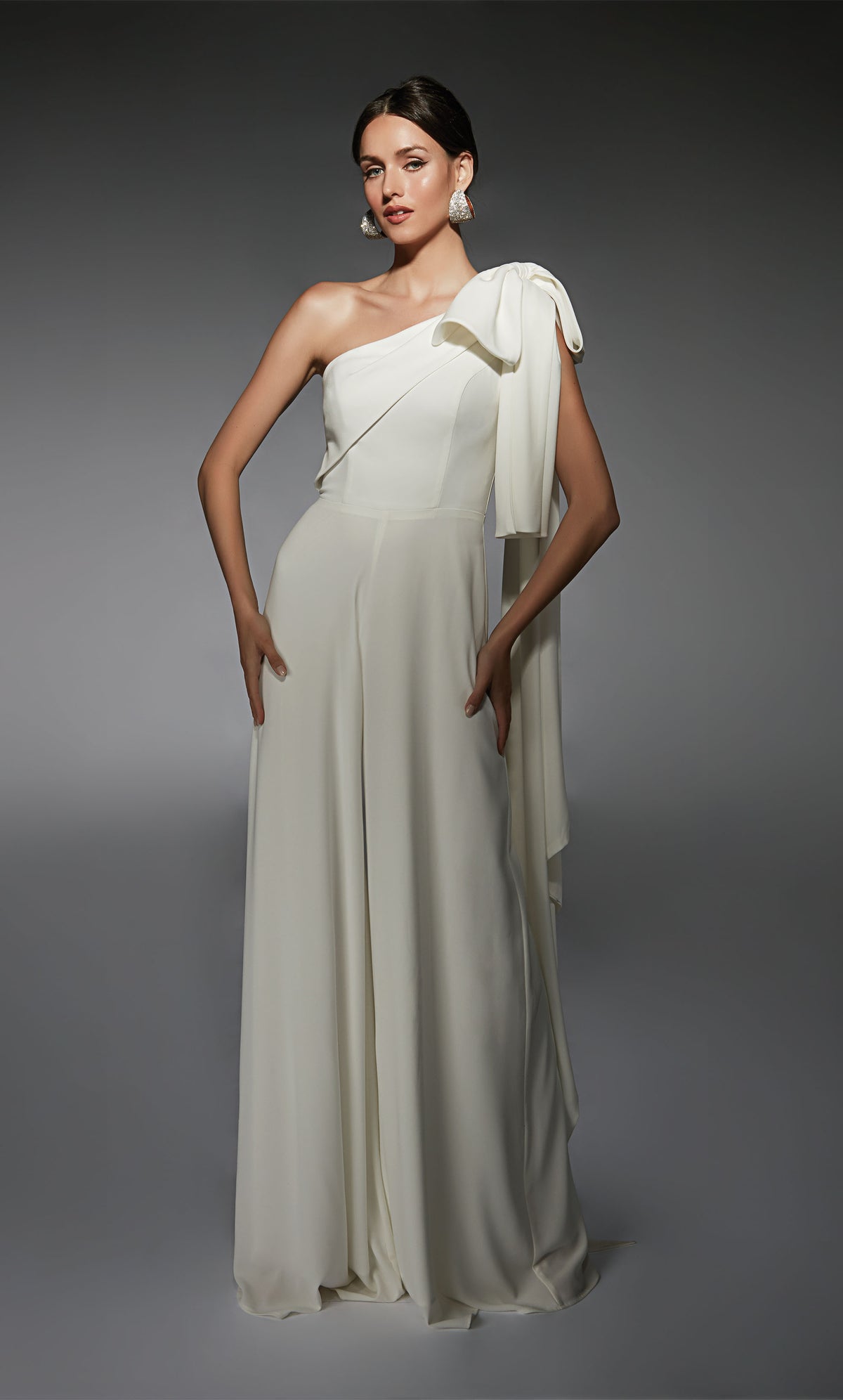 Alyce Paris 70065 Bridal One Omber Ruched/Draped Jumpsuit Dress