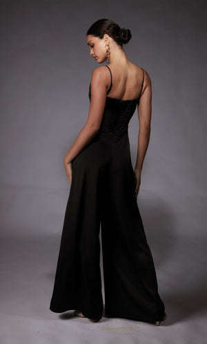 Formal Dress: 70070. Long, Scoop Neck, Jumpsuit, Closed Back